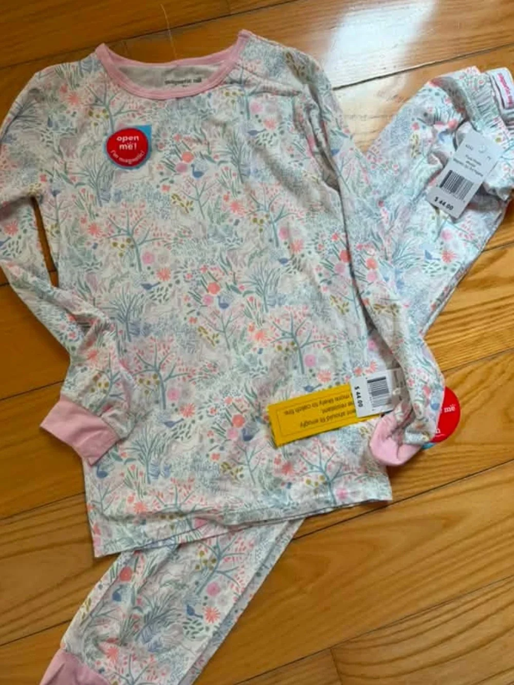 Magnetic Me Pink Floral & Animal Print Long Sleeve Pajama Set! Owls and unicorns